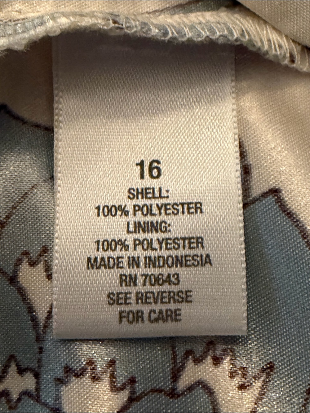 dressbarn Blue and Cream Floral Print Dress - Picture 6 of 8